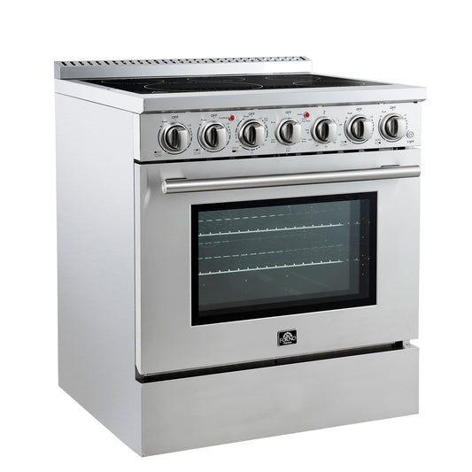 FORNO Espresso Paolo 30" 4.38 cu. ft. Freestanding Electric Range in Stainless Steel, FFSEL6011-30