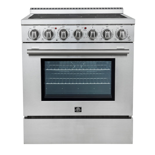 FORNO Espresso Paolo 30" 4.38 cu. ft. Freestanding Electric Range in Stainless Steel, FFSEL6011-30