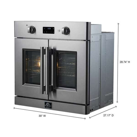 FORNO Asti 30" 3.58 cu. ft. French Door Electric Wall Oven with Air Fry, Self-Clean and Sous Vide, FBOEL1333-30