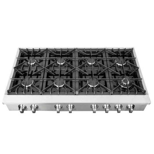 FORNO Cossato 48" Gas Rangetop with 8 Sealed Burners in Stainless Steel, FCTGS5737-48