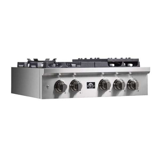 FORNO Spezia 30" Gas Rangetop with 5 Sealed Burners in Stainless Steel, FCTGS5751-30