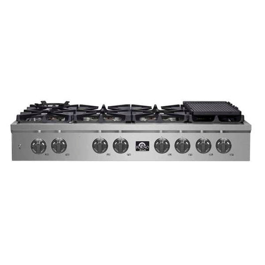 FORNO Spezia 48" Gas Rangetop with 8 Sealed Burners in Stainless Steel, FCTGS5751-48