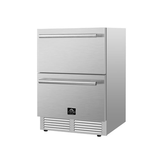 FORNO Como 24" 4.87 cu. ft. Outdoor/Indoor Drawer Refrigerator in Stainless Steel, FDROD1611-24S