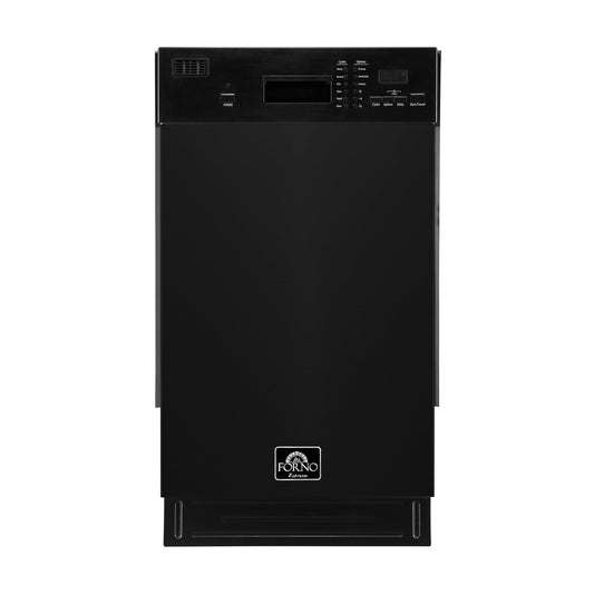 FORNO Espresso Polo 18" Built-in Dishwasher in Black, FDWBI8041-18BLK