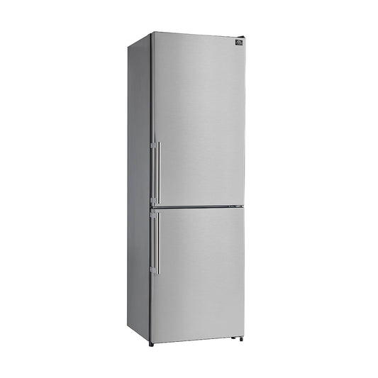 FORNO Guardia 23.4" 10.8 cu. ft. Right Swing Refrigerator with Bottom Freezer in Stainless Steel, FFFFD1778-24RS