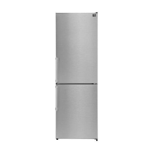 FORNO Guardia 23.4" 10.8 cu. ft. Right Swing Refrigerator with Bottom Freezer in Stainless Steel, FFFFD1778-24RS