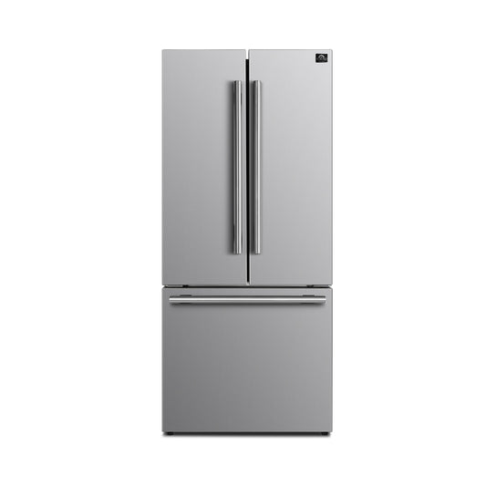 FORNO Gallipoli 30" 17.5 cu. ft. French Door Built-In Refrigerator in Stainless Steel with Ice Maker, FFFFD1974-31SB