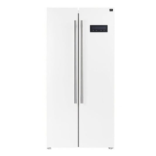 FORNO Espresso Salerno 33" 15.6 cu. ft. Refrigerator in White with Silver Handles, FFRBI1805-33WHT