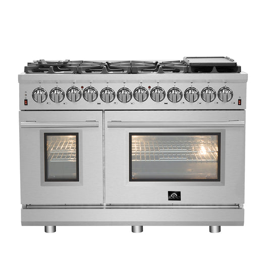 FORNO Massimo 48″ 6.58 cu. ft. Freestanding Dual Fuel Range with 8 Burners, FFSGS6125-48