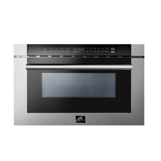 FORNO Capoliveri 24" 1.2 cu. ft. Built-In Microwave Drawer in Stainless Steel, FMWDR3000-24