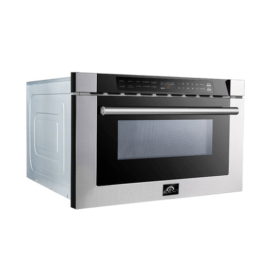 FORNO Capoliveri 24" 1.2 cu. ft. Built-In Microwave Drawer in Stainless Steel, FMWDR3000-24