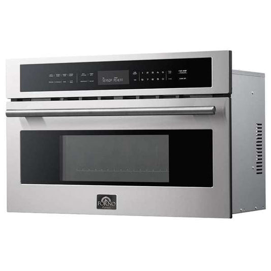 FORNO Oliena 30" 1.6 cu. ft. Built-In Microwave Oven in Stainless Steel, FMWDR3093-30