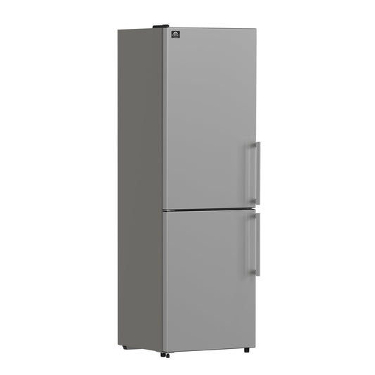 FORNO Guardia 23.4" 10.8 cu. ft. Left Swing Refrigerator with Bottom Freezer in Stainless Steel, FFFFD1778-24LS