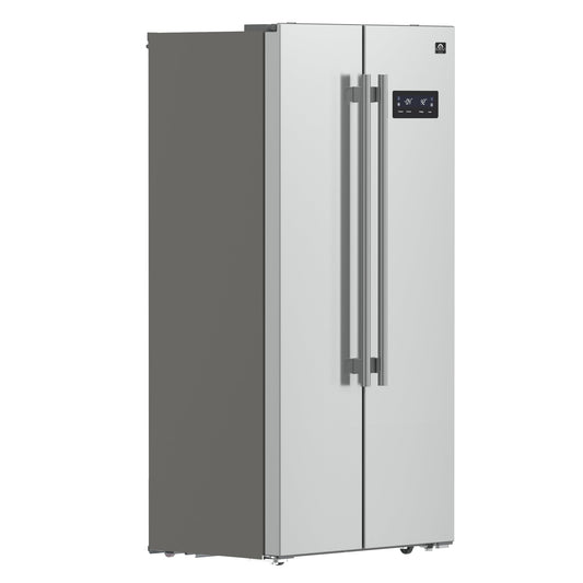 FORNO Salerno 33" 15.6 cu. ft. Side-by-Side Built-In Refrigerator in Stainless Steel, FFRBI1805-33SB