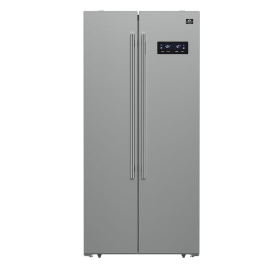 FORNO Salerno 33" 15.6 cu. ft. Side-by-Side Built-In Refrigerator in Stainless Steel, FFRBI1805-33SB