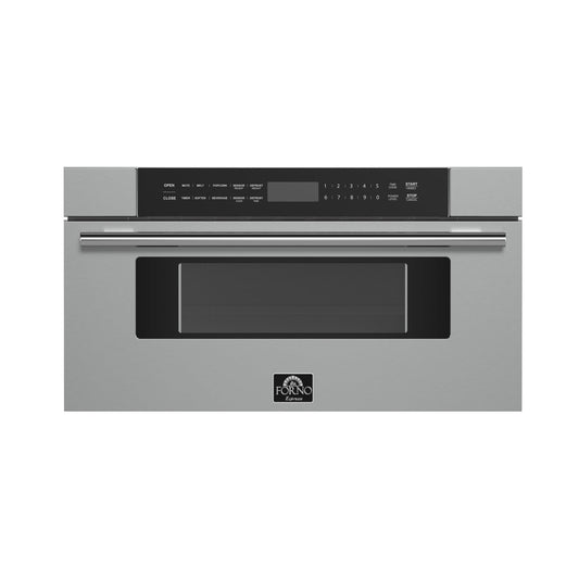 FORNO Capoliveri 30" 1.2 cu. ft. Built-In Microwave Drawer in Stainless Steel, FMWDR3000-30