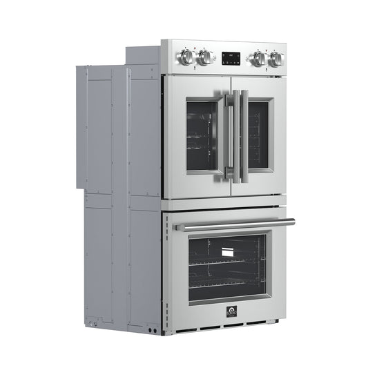 FORNO Asti 30" 7.36 cu. ft. French Door Double Electric Wall Oven with Air Fry, Self-Clean and Sous Vide, FBOEL1340-30