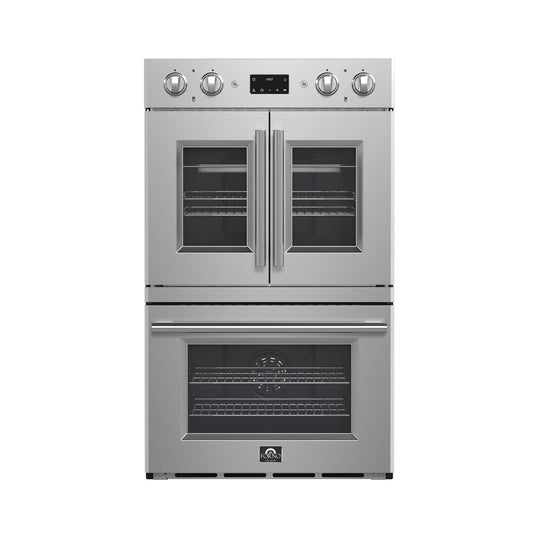 FORNO Asti 30" 7.36 cu. ft. French Door Double Electric Wall Oven with Air Fry, Self-Clean and Sous Vide, FBOEL1340-30