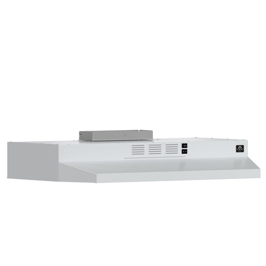 FORNO Espresso Cappa 30" 200 CFM Compact Under Cabinet Convertible Range Hood in White, FRHUC5200-30WHT