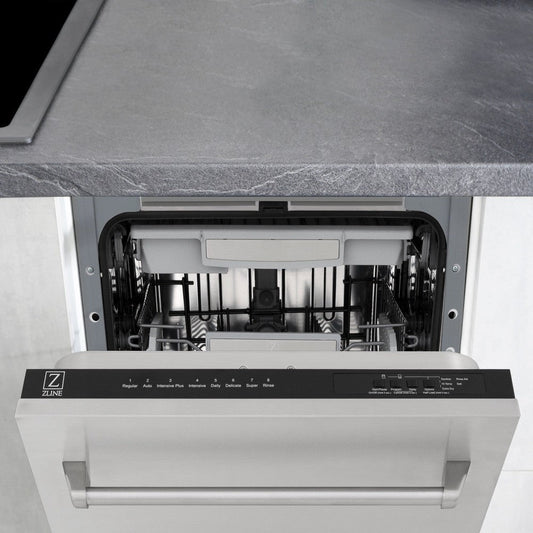 ZLINE 18 in. Tallac Series 3rd Rack Top Control Dishwasher with Stainless Steel Tub and Panel, 51dBa (DWV-304-18)
