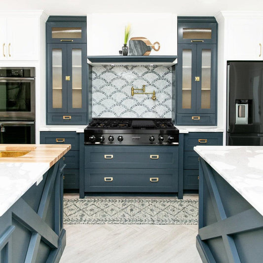 ZLINE 48 in. Legacy Gas Rangetop with 7 Burners and Porcelain Cooktop in Black Stainless Steel (RTB-48)