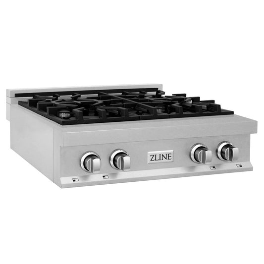 ZLINE 30 in. Legacy Gas Rangetop with 4 Burners and Porcelain Cooktop in DuraSnow® Stainless Steel (RTS-30)